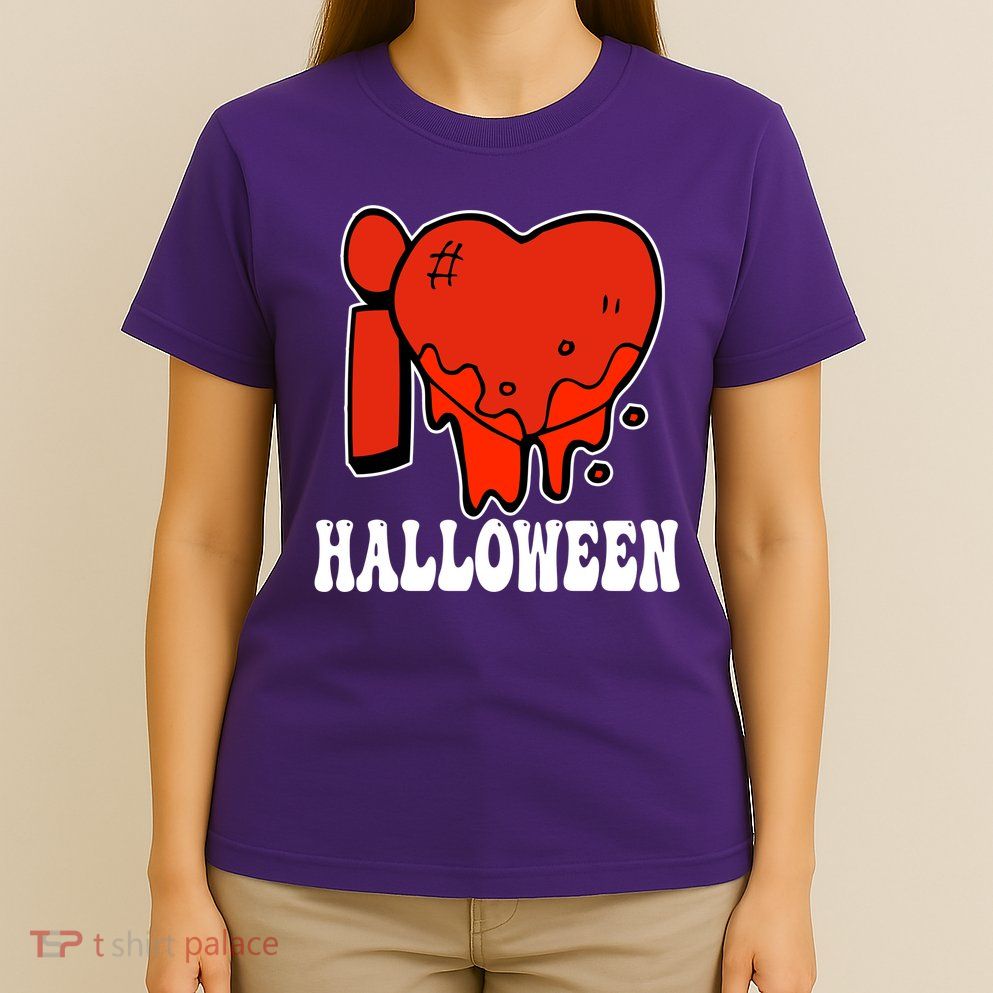 I Love Halloween Creepy Heart T-Shirt