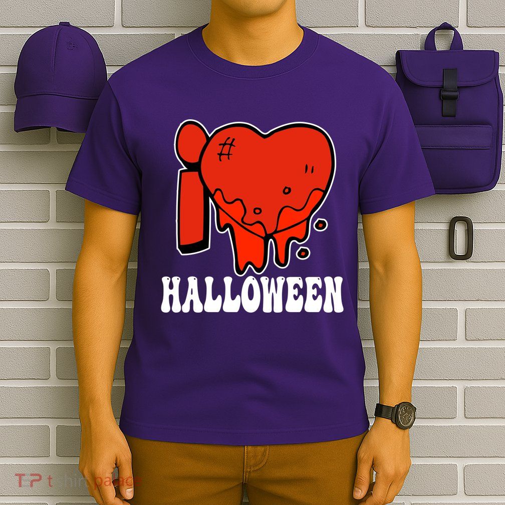 I Love Halloween Creepy Heart T-Shirt