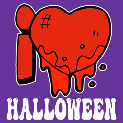 I Love Halloween Creepy Heart T-Shirt