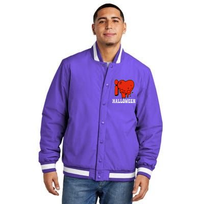 I Love Halloween Creepy Heart Insulated Varsity Jacket