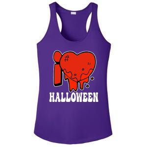 I Love Halloween Creepy Heart Ladies PosiCharge Competitor Racerback Tank