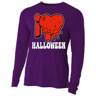 I Love Halloween Creepy Heart Cooling Performance Long Sleeve Crew