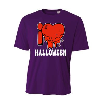 I Love Halloween Creepy Heart Performance Sprint T-Shirt