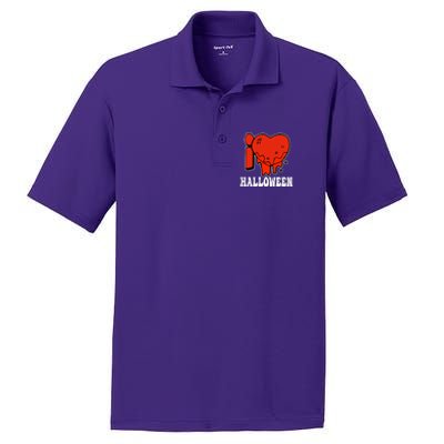 I Love Halloween Creepy Heart PosiCharge RacerMesh Polo