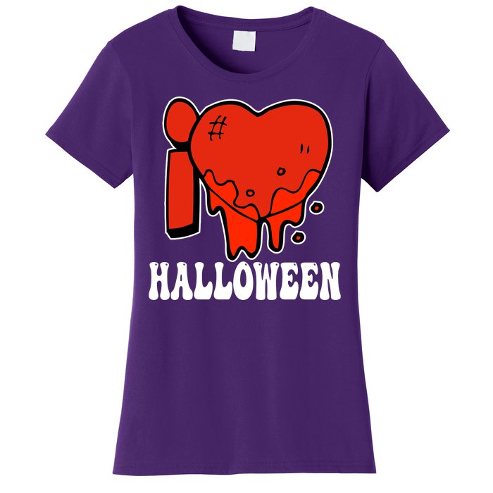 I Love Halloween Creepy Heart Women's T-Shirt