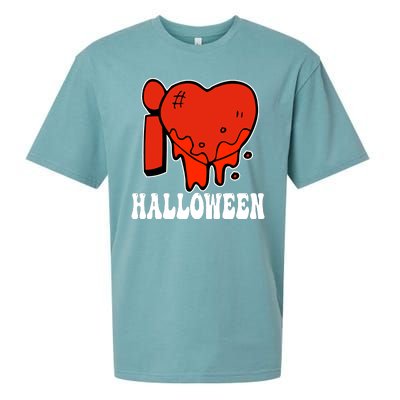 I Love Halloween Creepy Heart Sueded Cloud Jersey T-Shirt