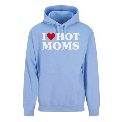 I Love Hot Moms T Funny Red Heart Love Moms Unisex Surf Hoodie