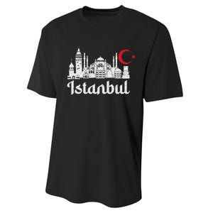 Istanbul Landmark Hagia Sophia Silhouette Turkey Muslim Flag Performance Sprint T-Shirt