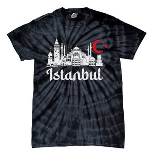 Istanbul Landmark Hagia Sophia Silhouette Turkey Muslim Flag Tie-Dye T-Shirt