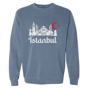 Istanbul Landmark Hagia Sophia Silhouette Turkey Muslim Flag Garment-Dyed Sweatshirt