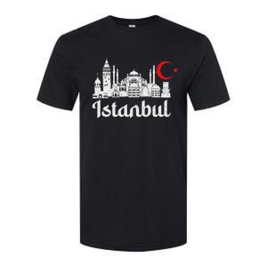 Istanbul Landmark Hagia Sophia Silhouette Turkey Muslim Flag Softstyle CVC T-Shirt