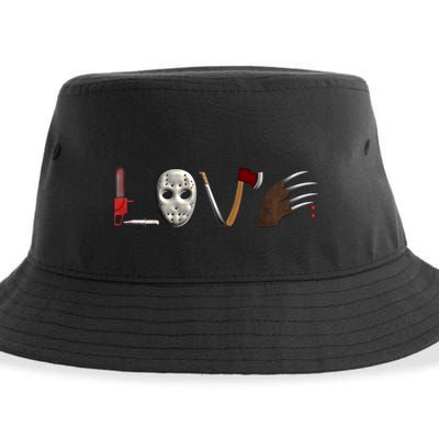 I Love Horror Movies Scary Movie Sustainable Bucket Hat