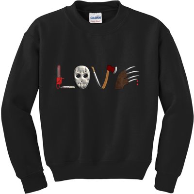 I Love Horror Movies Scary Movie Kids Sweatshirt