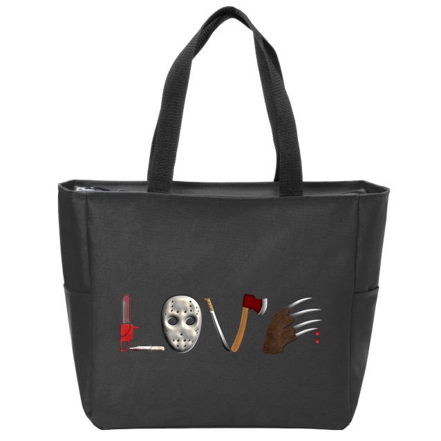I Love Horror Movies Scary Movie Zip Tote Bag
