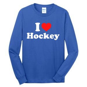 I Love Hockey Cute Gift Tall Long Sleeve T-Shirt