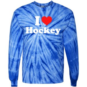 I Love Hockey Cute Gift Tie-Dye Long Sleeve Shirt