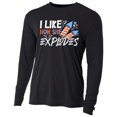 I Like How She Explodes, I Like How He Bangs, 4th of July Cooling Performance Long Sleeve Crew