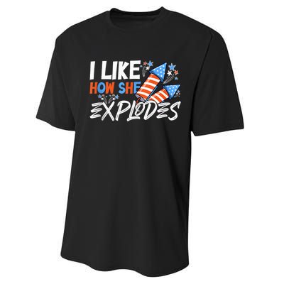 I Like How She Explodes, I Like How He Bangs, 4th of July Performance Sprint T-Shirt