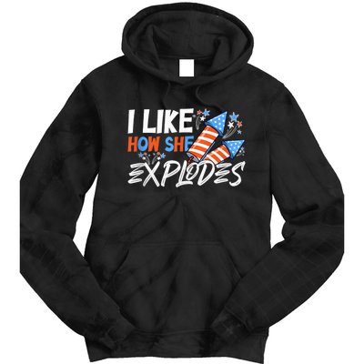 I Like How She Explodes, I Like How He Bangs, 4th of July Tie Dye Hoodie