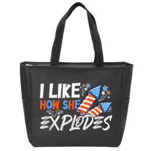 I Like How She Explodes, I Like How He Bangs, 4th of July Zip Tote Bag