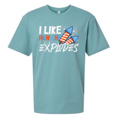 I Like How She Explodes, I Like How He Bangs, 4th of July Sueded Cloud Jersey T-Shirt