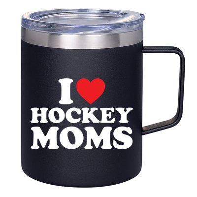 I Love Hockey Moms Meaningful Gift I Heart Hockey Moms Cute Gift 12oz Stainless Steel Coffee Mug
