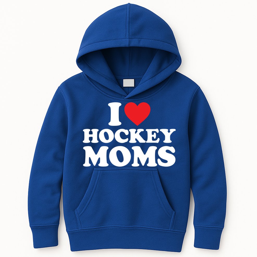 I Love Hockey Moms Meaningful Gift I Heart Hockey Moms Cute Gift Kids Hoodie