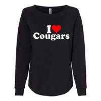 I Love Heart Cougars Sexy Older Women Womens California Wash Sweatshirt