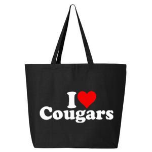 I Love Heart Cougars Sexy Older Women 25L Jumbo Tote