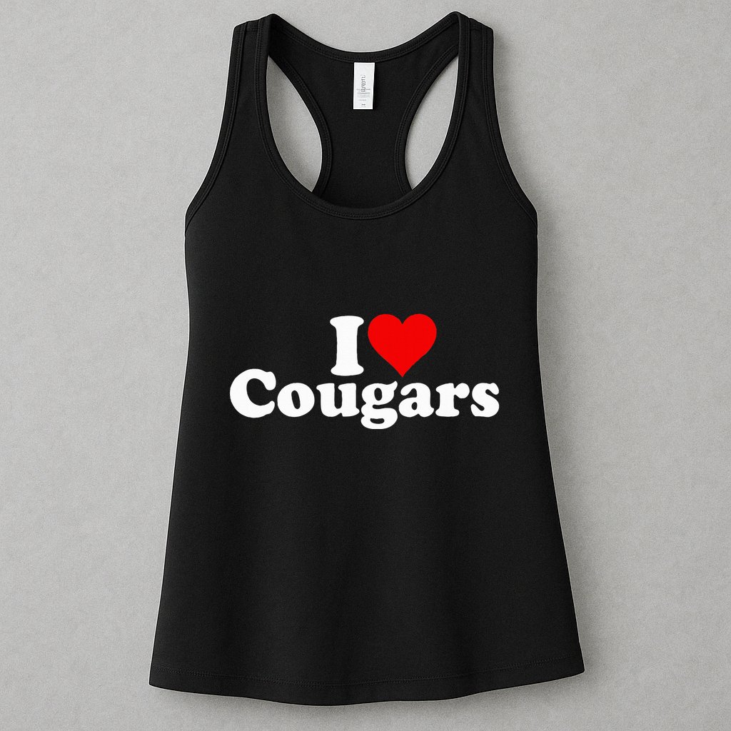 I Love Heart Cougars Sexy Older Women Womens Tank Top