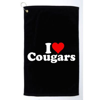 I Love Heart Cougars Sexy Older Women Golf Towel