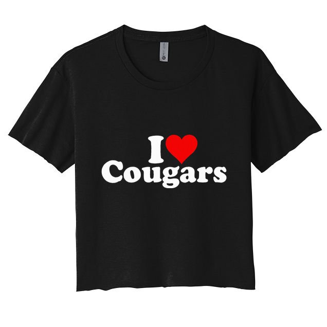 I Love Heart Cougars Sexy Older Women Crop Top