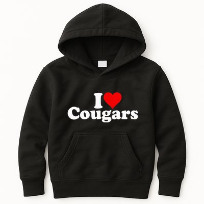 I Love Heart Cougars Sexy Older Women Kids Hoodie