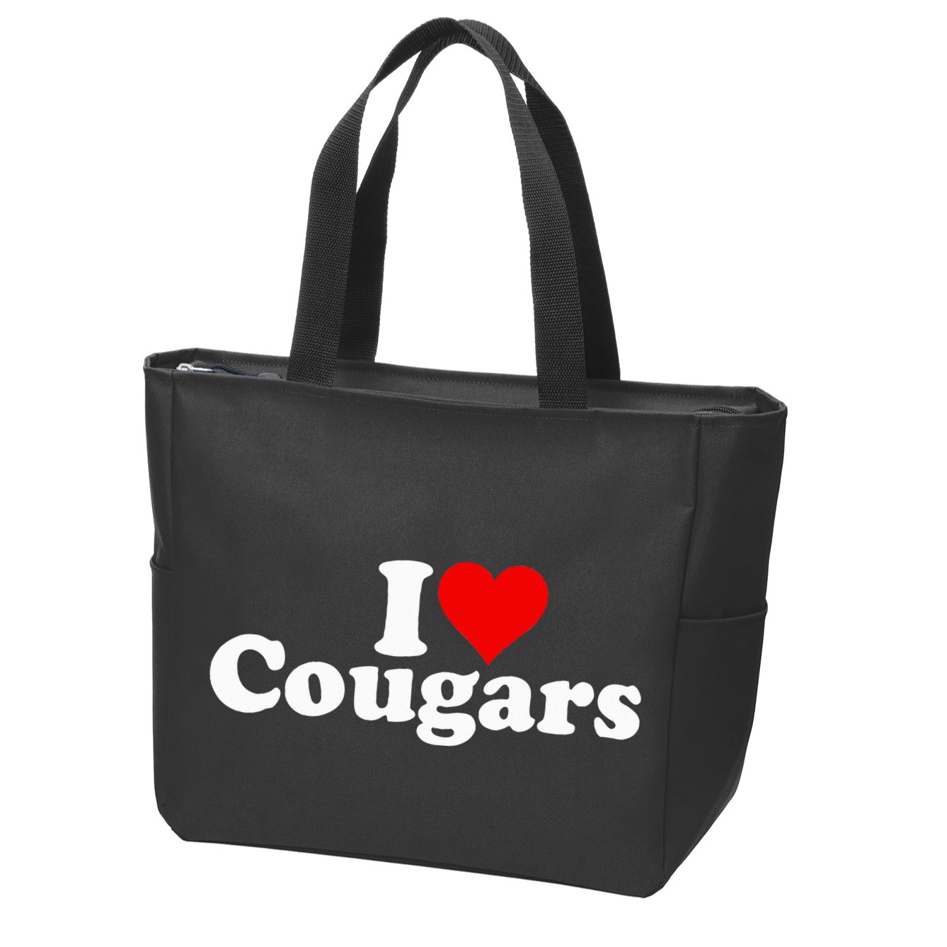 I Love Heart Cougars Sexy Older Women Zip Tote Bag