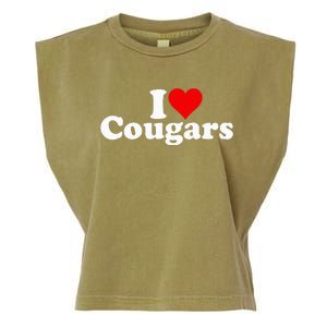 I Love Heart Cougars Sexy Older Women Garment-Dyed Women's Muscle Tee