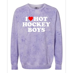 I Love Hot Hockey Gift Colorblast Crewneck Sweatshirt