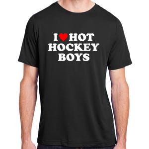 I Love Hot Hockey Gift Adult ChromaSoft Performance T-Shirt