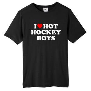 I Love Hot Hockey Gift Tall Fusion ChromaSoft Performance T-Shirt