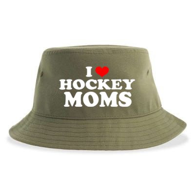 I Love Hockey Moms Funny Christmas Gift Sustainable Bucket Hat