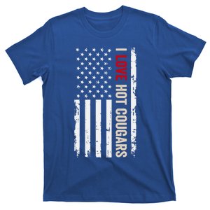 I Love Hot Cougars American Usa Flag Gift T-Shirt