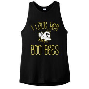 I Love Her Boo Bees Couples Halloween Ladies PosiCharge Tri-Blend Wicking Tank