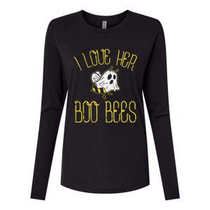 I Love Her Boo Bees Couples Halloween Womens Cotton Relaxed Long Sleeve T-Shirt