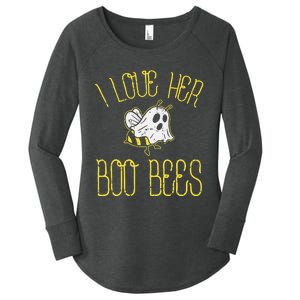 I Love Her Boo Bees Couples Halloween Women's Perfect Tri Tunic Long Sleeve Shirt