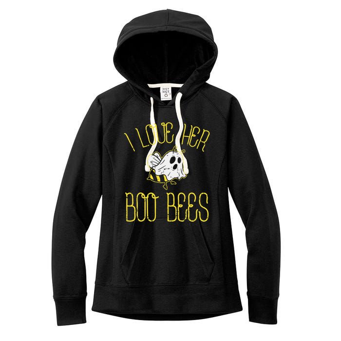 I Love Her Boo Bees Couples Halloween Women's Fleece Hoodie