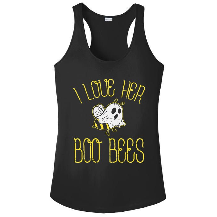 I Love Her Boo Bees Couples Halloween Ladies PosiCharge Competitor Racerback Tank