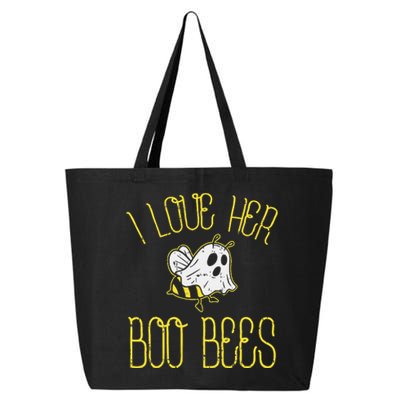 I Love Her Boo Bees Couples Halloween 25L Jumbo Tote