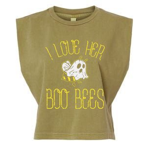 I Love Her Boo Bees Couples Halloween Garment-Dyed Women's Muscle Tee