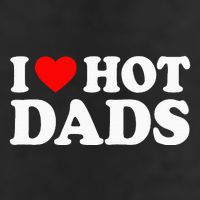 I Love Hot Dads I Heart Hot Dads 7 Panel Mesh Trucker Snapback Hat