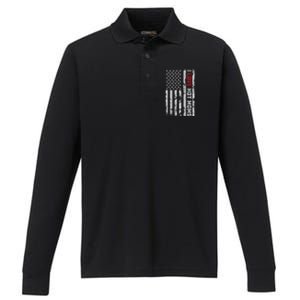 I Love Hot Moms American Usa Flag Gift Performance Long Sleeve Polo