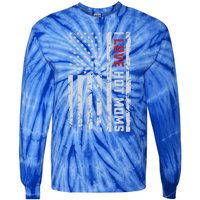 I Love Hot Moms American Usa Flag Gift Tie-Dye Long Sleeve Shirt